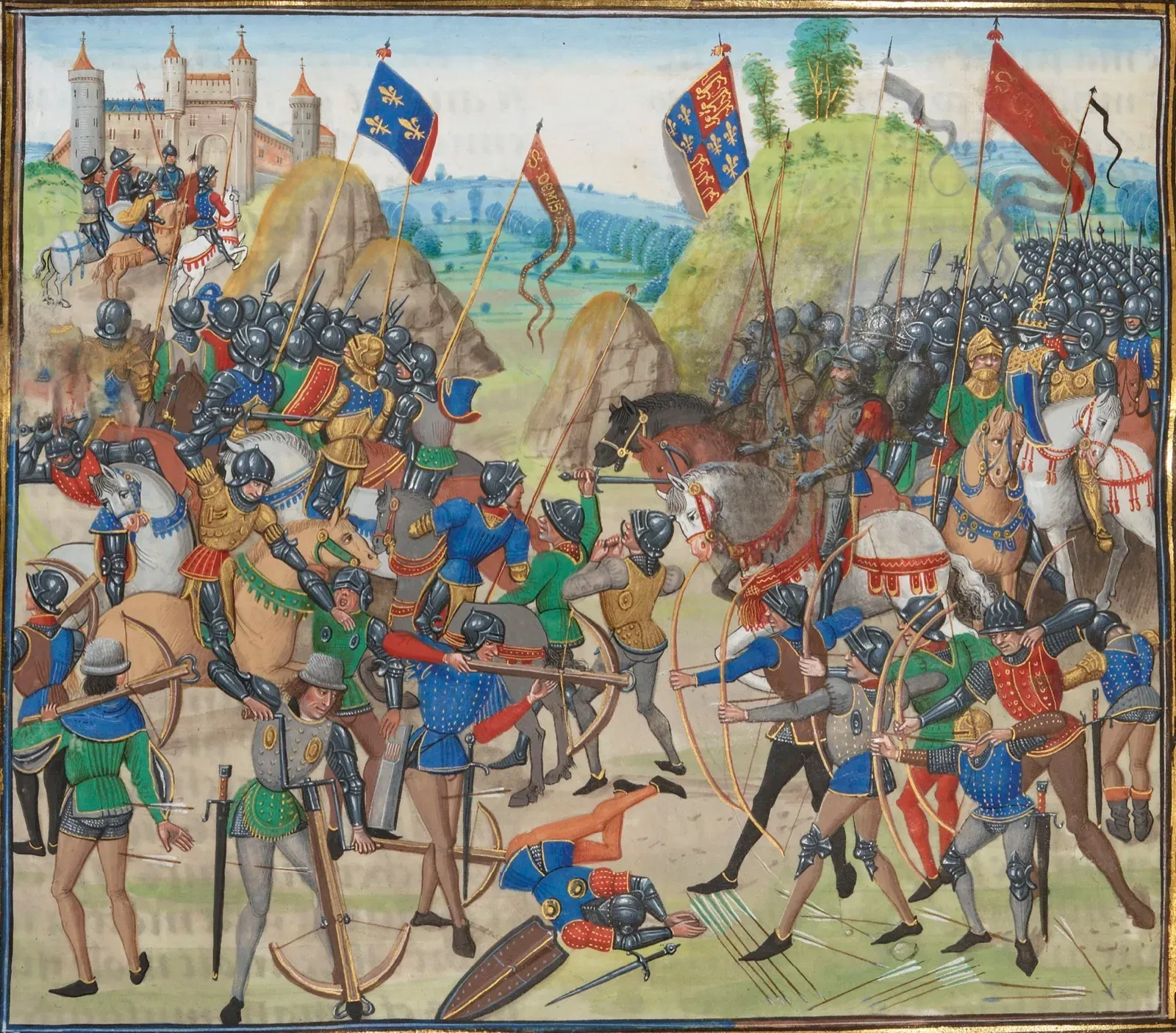 Fifteenth-century Froissart miniature of the Battle of Crécy