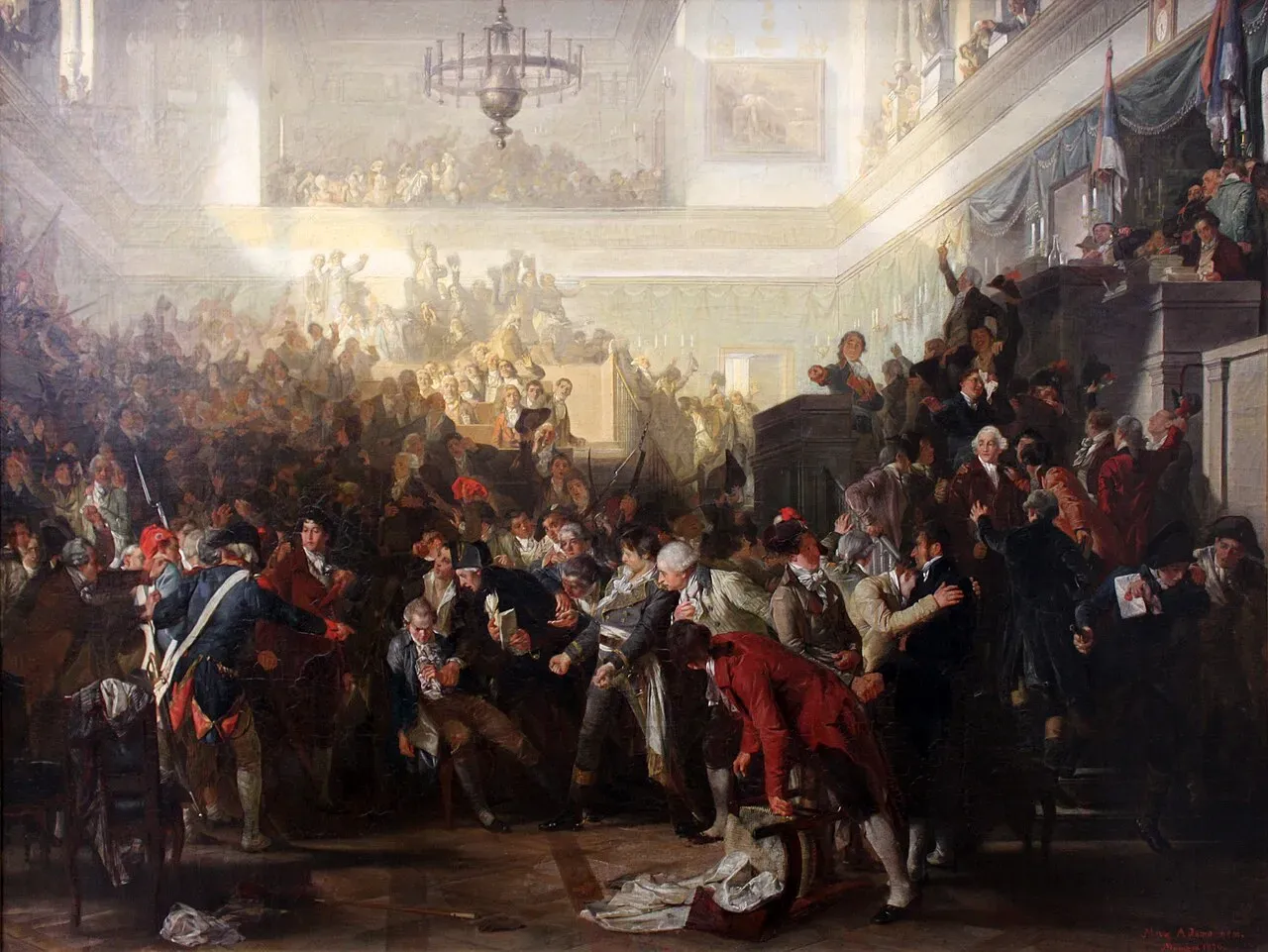 The Fall of Robespierre, painting by Max Adamo, 1870