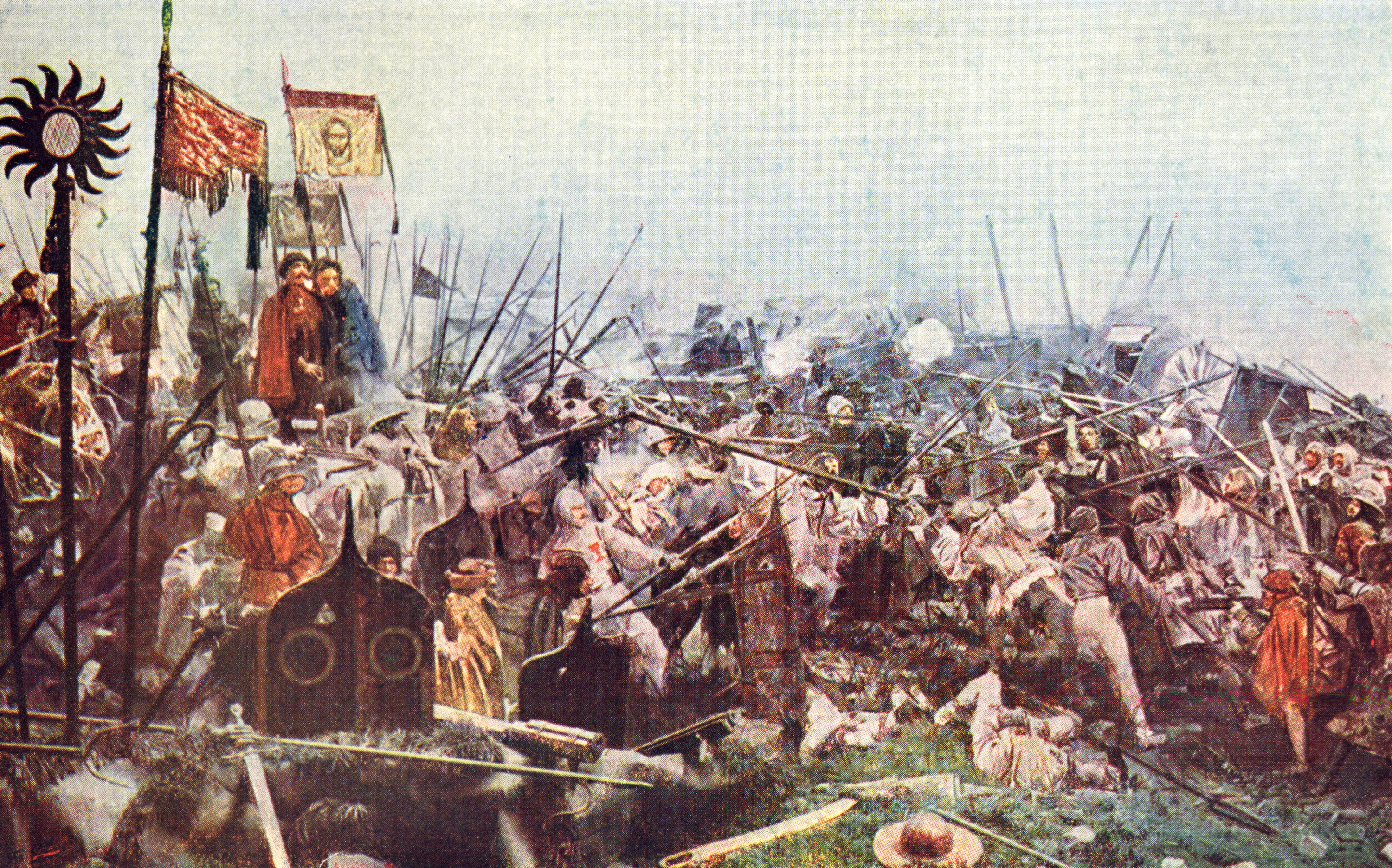 Painting of Hussite military leaders, including Jan Žižka and Prokop the Great