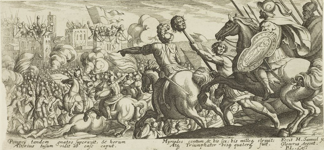 Battle of Munda, engraving by Matthäus Merian, c. 1625