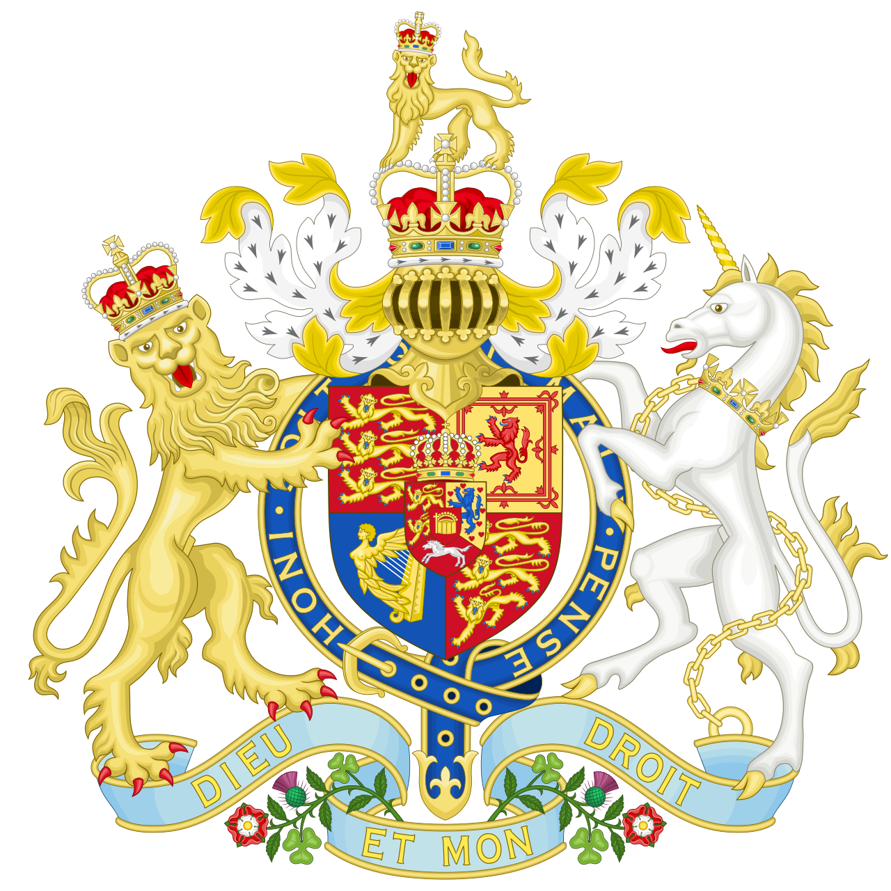 Royal coat of arms of the United Kingdom (1816–1837), the arms in use when the 1829 Relief Act received royal assent.